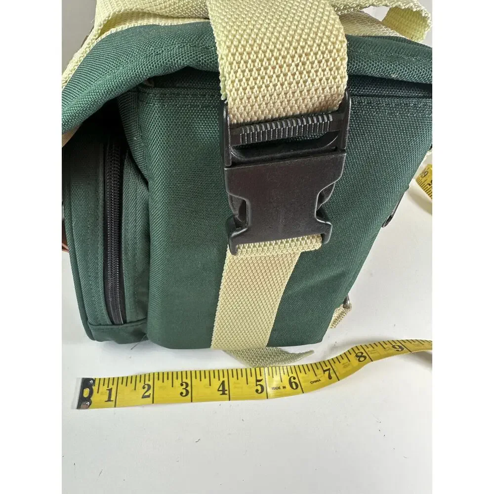 Retro Canon Camera Bag Organizer Green Pockets Shoulder Strap DSLR Carry Case - Picture 14 of 15